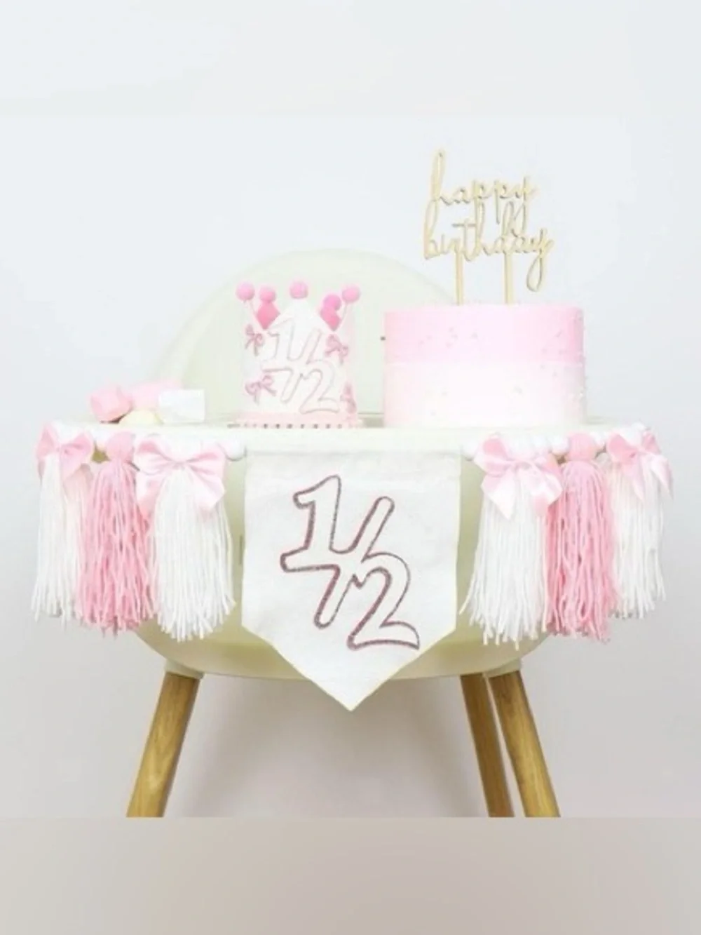 1/2 Birthday High Chair Banner and Crown